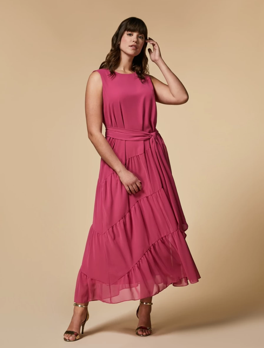 Marina Rinaldi Women's Pink Crepe Georgette Dress