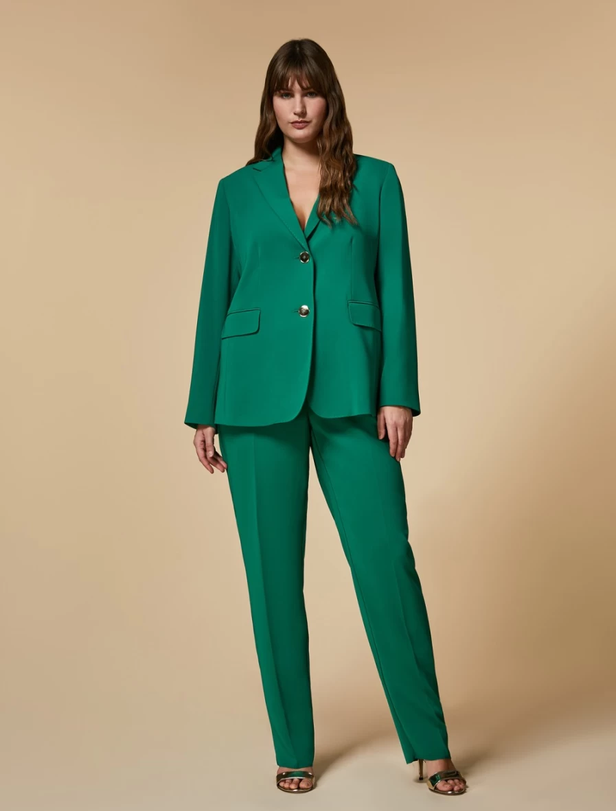 Marina Rinaldi Women's Dark Green Triacetate Classic Trousers