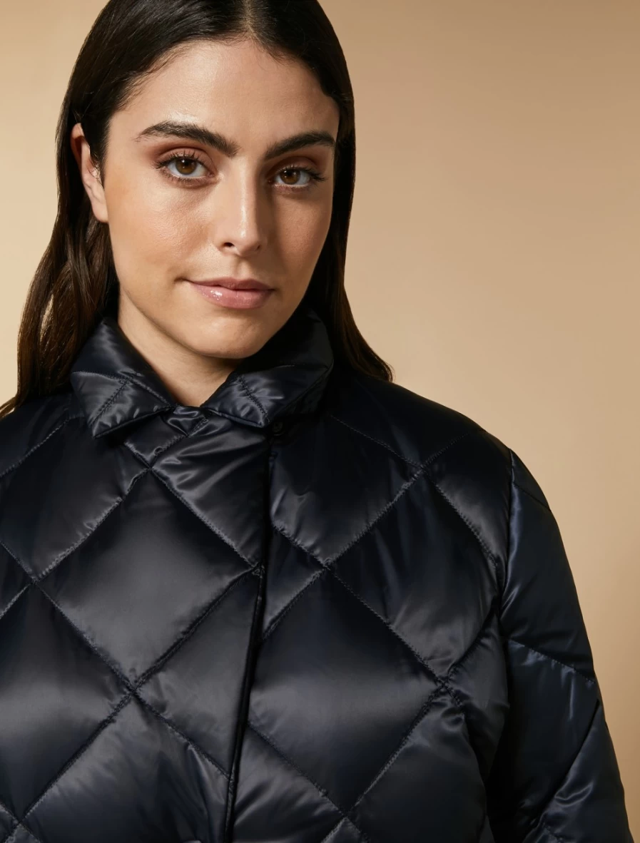 Marina Rinaldi Women's Dark Navy Technical Satin Down Jacket