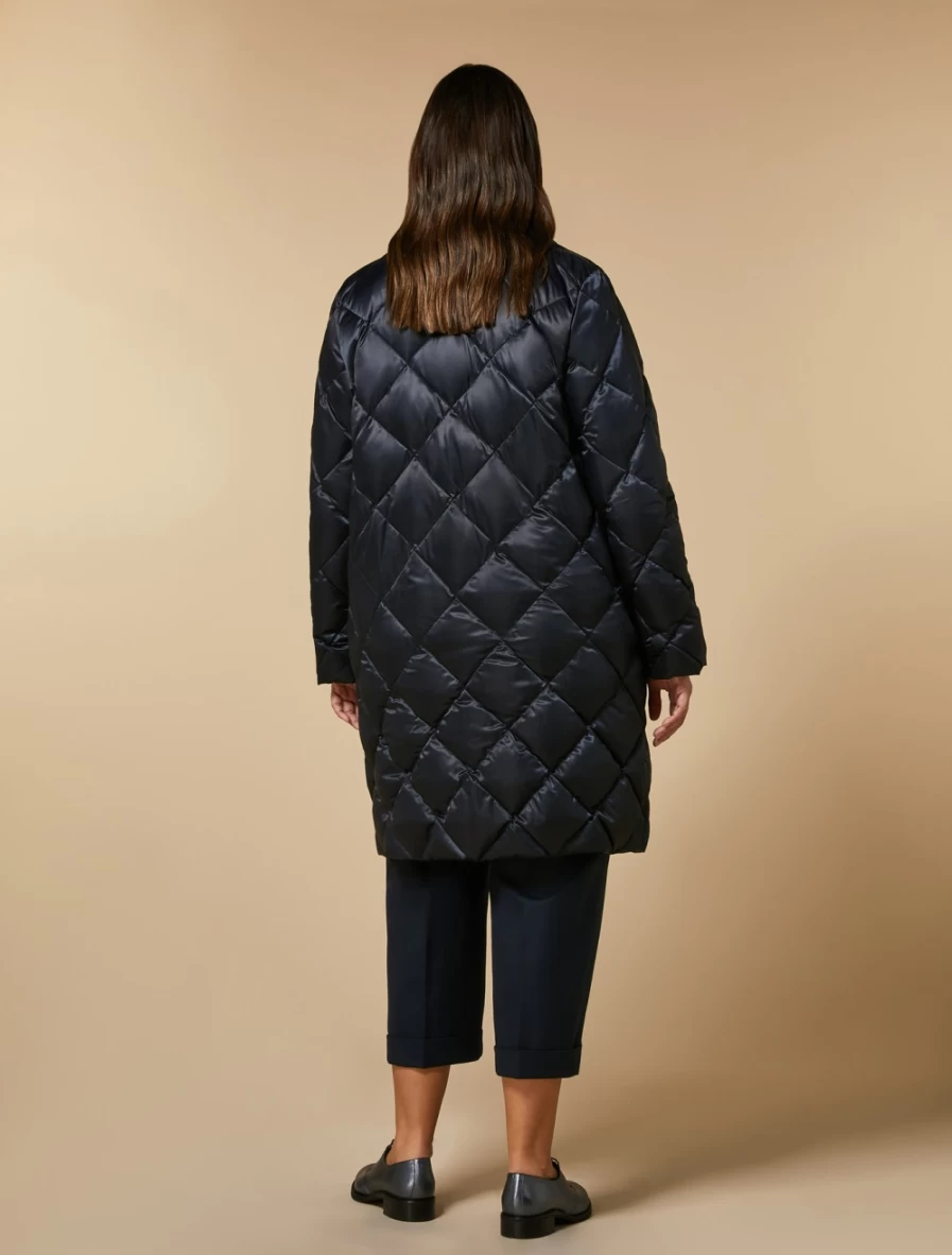 Marina Rinaldi Women's Dark Navy Technical Satin Down Jacket