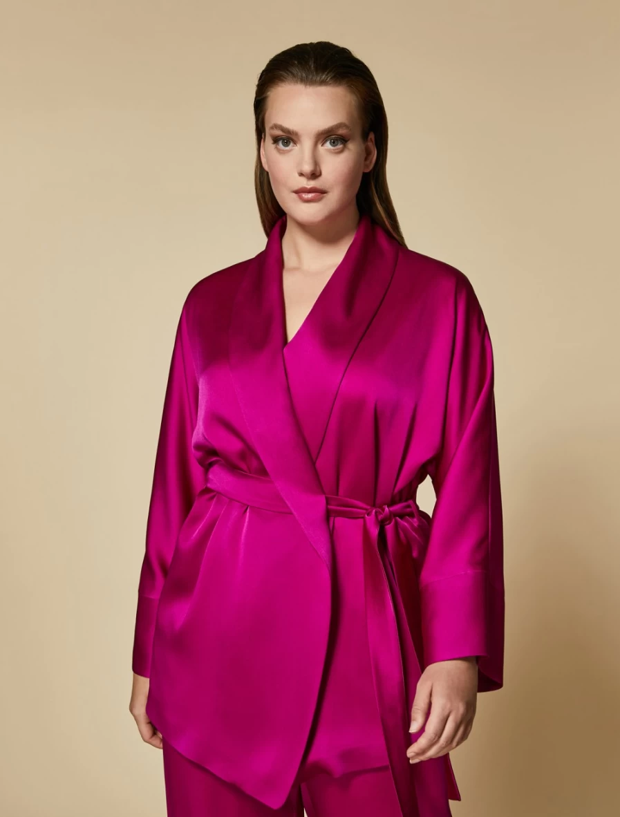 Marina Rinaldi Women's Fuchsia Frisottino Jacket - Stylish & Comfortable Outerwear
