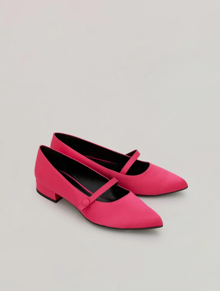 Marina Rinaldi Women's Pink Satin Ballet Flats - Elegant Comfortable Slip-On Shoes