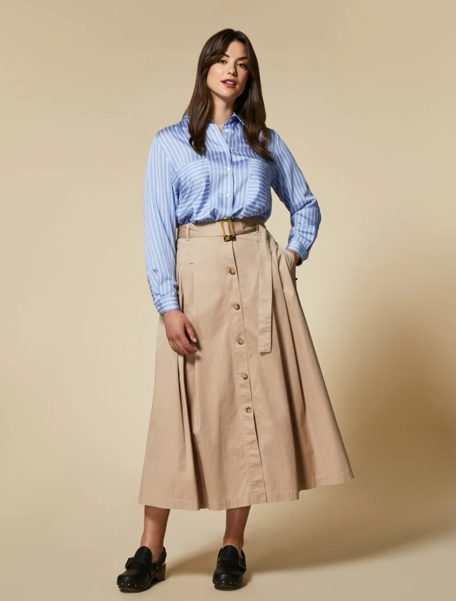 Marina Rinaldi Women's Colonial Long Gabardine Skirt - Classic Tailored Style