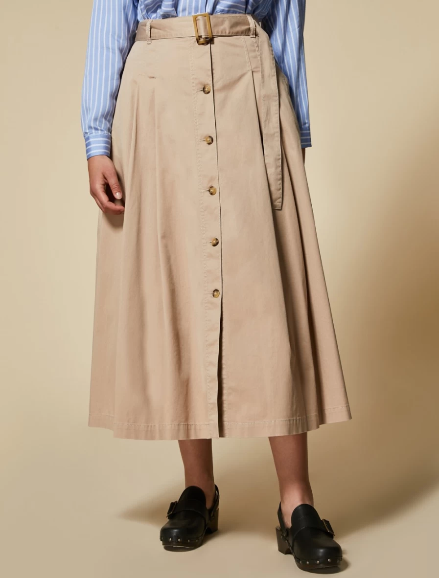 Marina Rinaldi Women's Colonial Long Gabardine Skirt - Classic Tailored Style