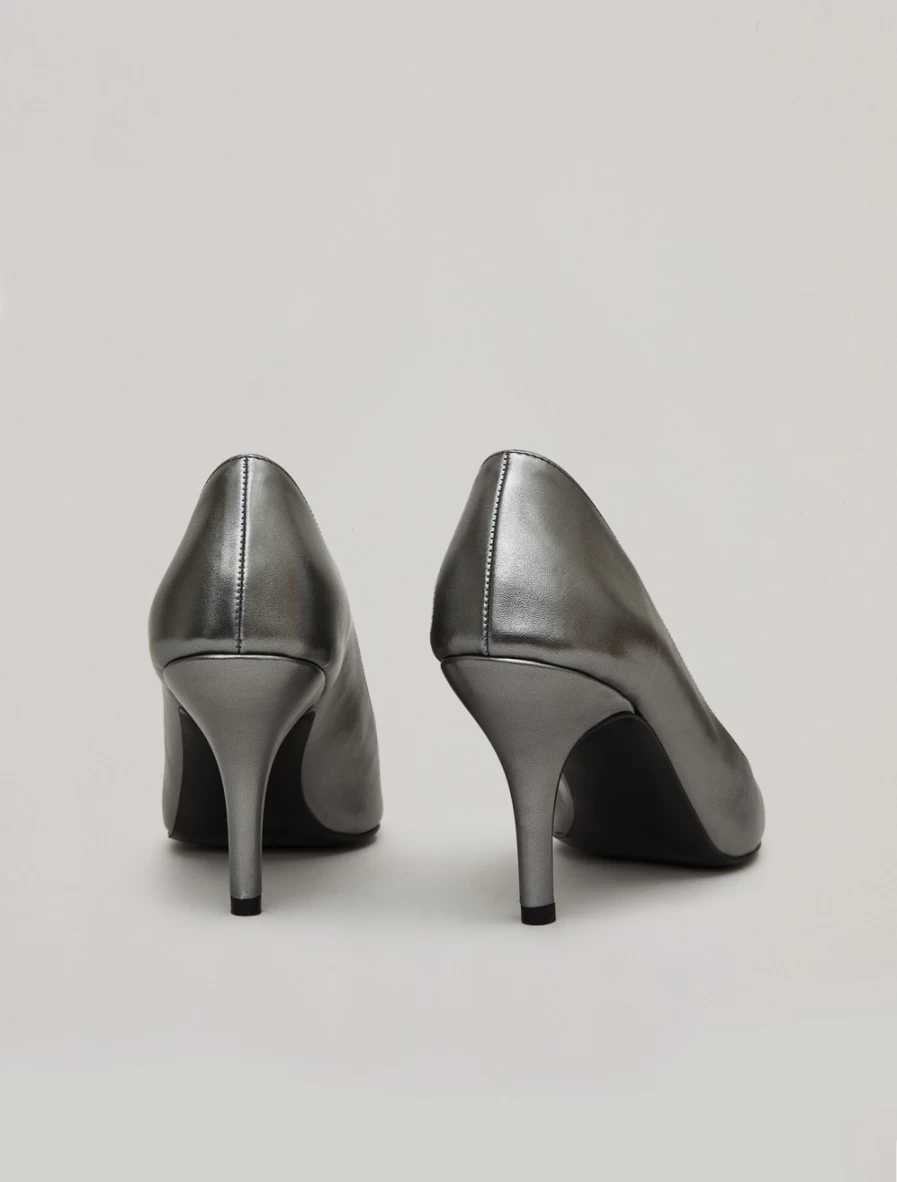 Marina Rinaldi Women's Dark Grey Metallic Court Shoes - Elegant Formal Footwear