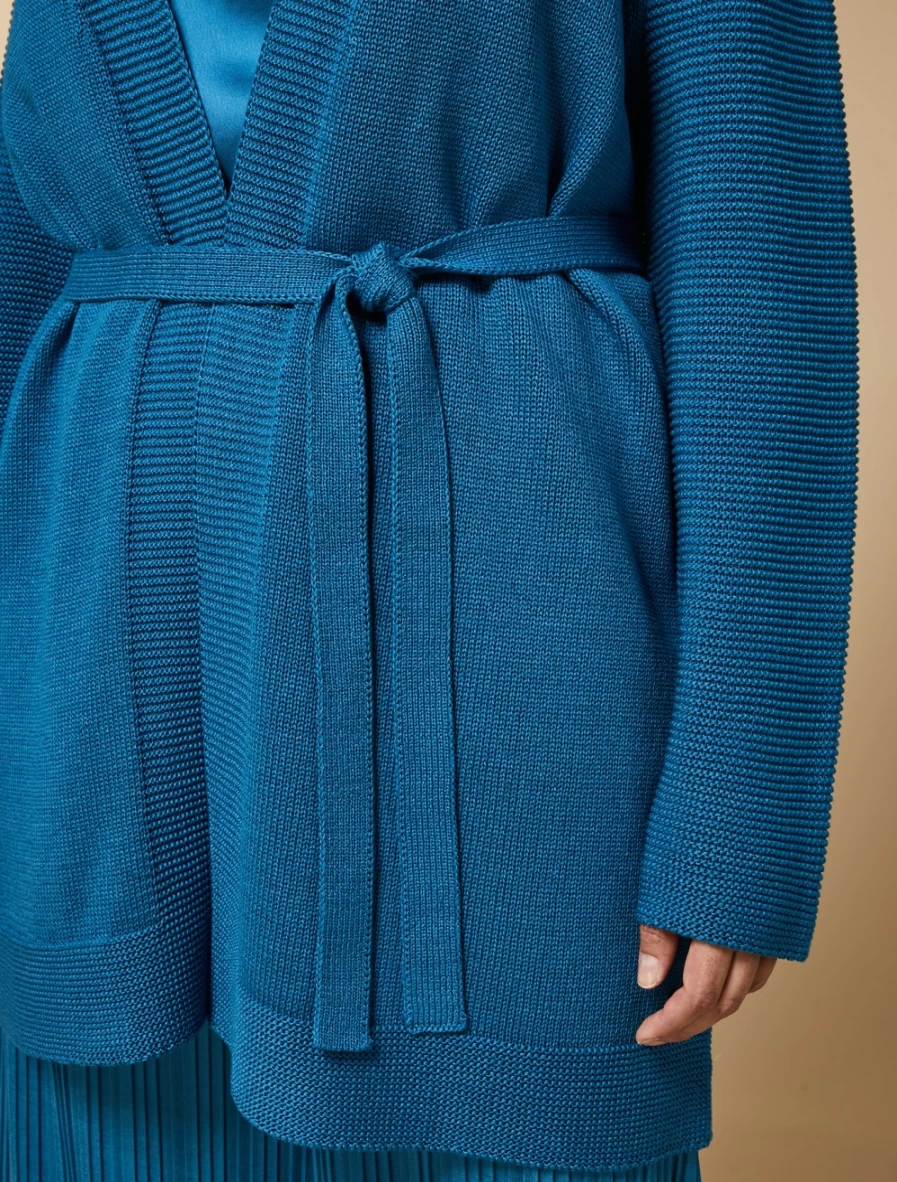 "Marina Rinaldi Women's Turquoise Cotton Cardigan Sweater"