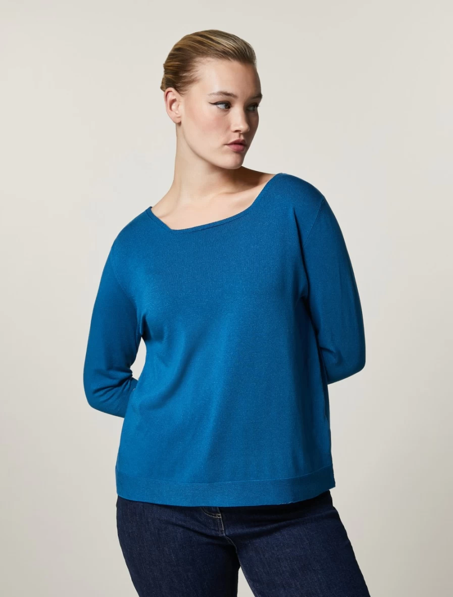Marina Rinaldi Women's Oil Viscose Knit Sweater Soft Yarn Pullover