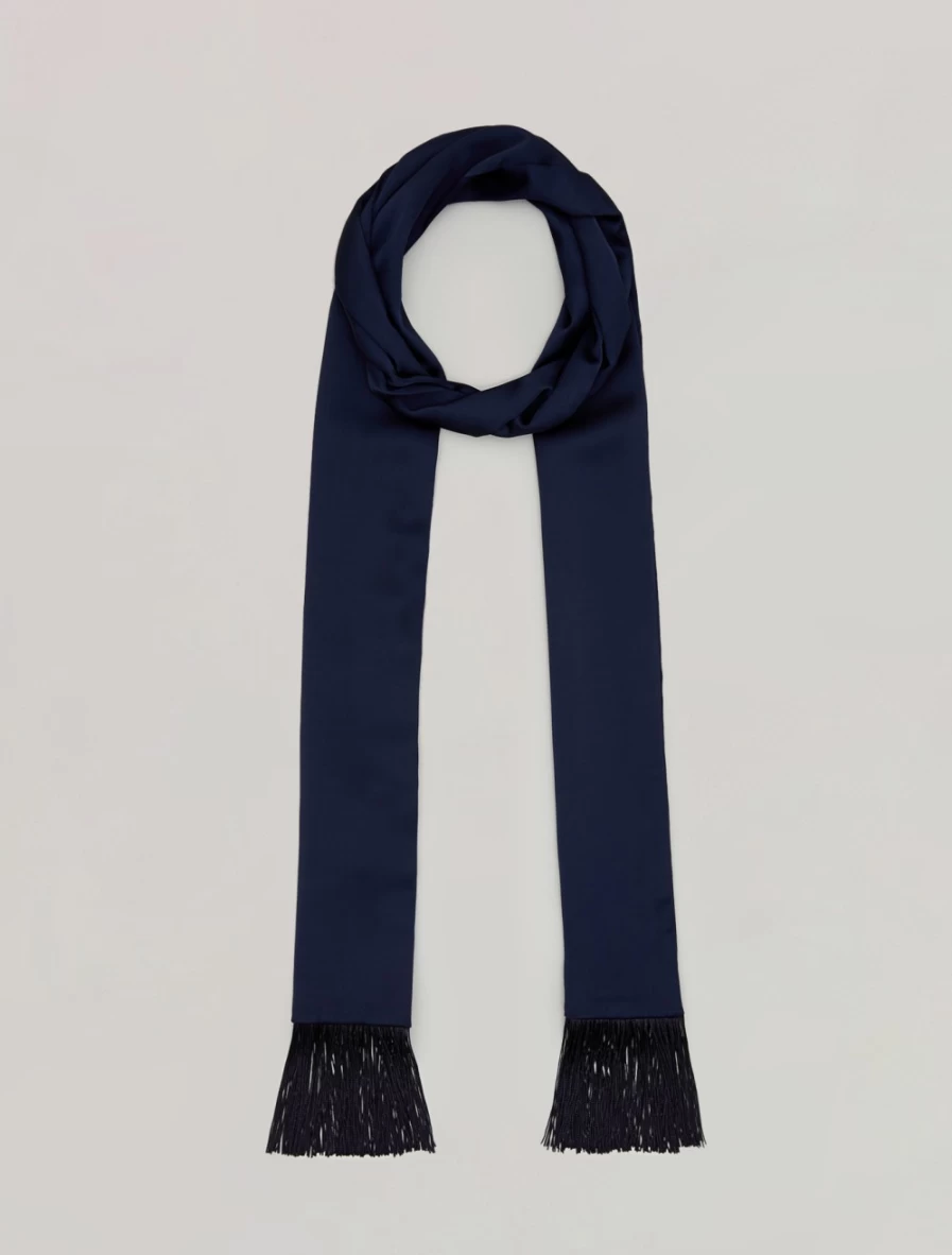 Marina Rinaldi Women's Dark Navy Silk Satin Stole Scarf Wrap Shawl