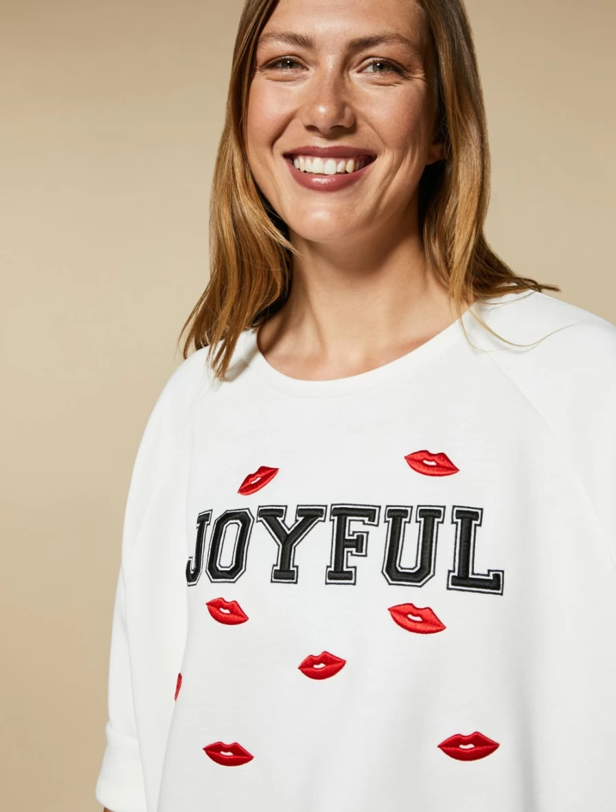 Marina Rinaldi Women's White Scuba Jersey Sweatshirt - Comfortable & Stylish Knit Top