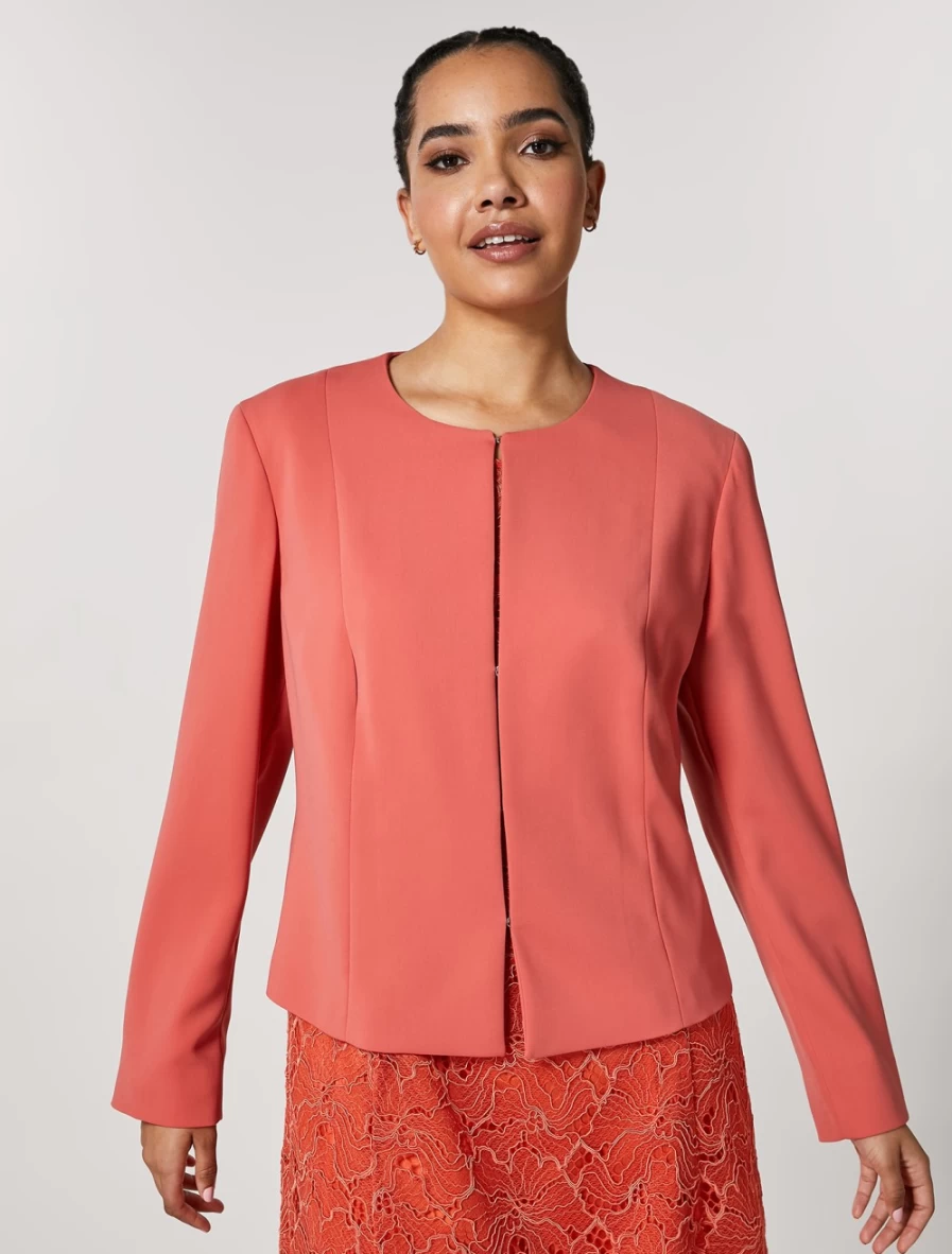 Marina Rinaldi Women's Rust Fluid Stretch Fabric Jacket