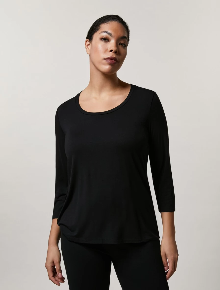 Marina Rinaldi Women's Black Viscose Jersey T-Shirt - Soft & Comfortable Casual Top