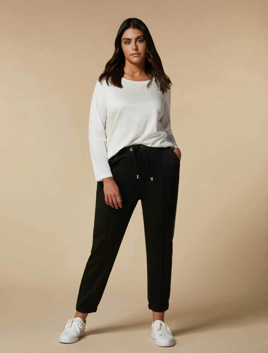 Marina Rinaldi Women's Black Scuba Jersey Trousers