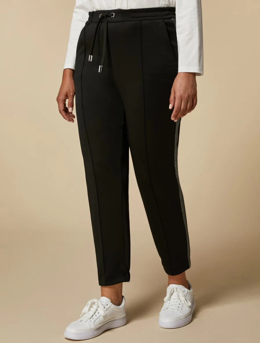 Marina Rinaldi Women's Black Scuba Jersey Trousers