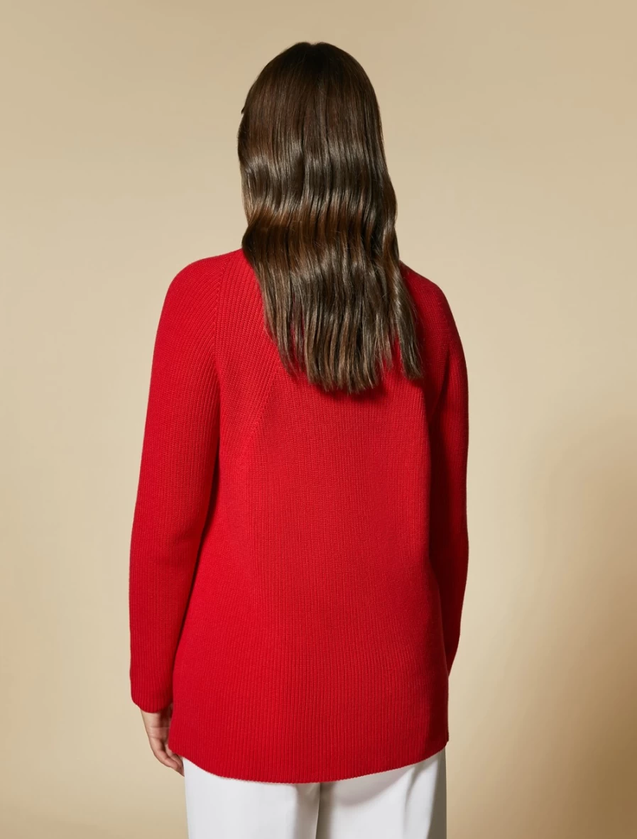 "Marina Rinaldi Women's Red Cotton Sweater"