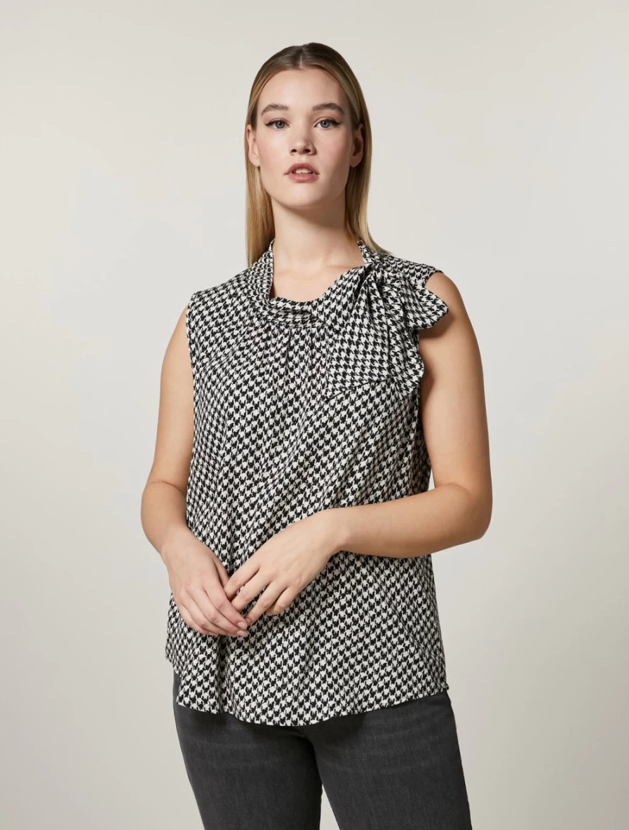 Marina Rinaldi Women's Black Printed Viscose Blouse