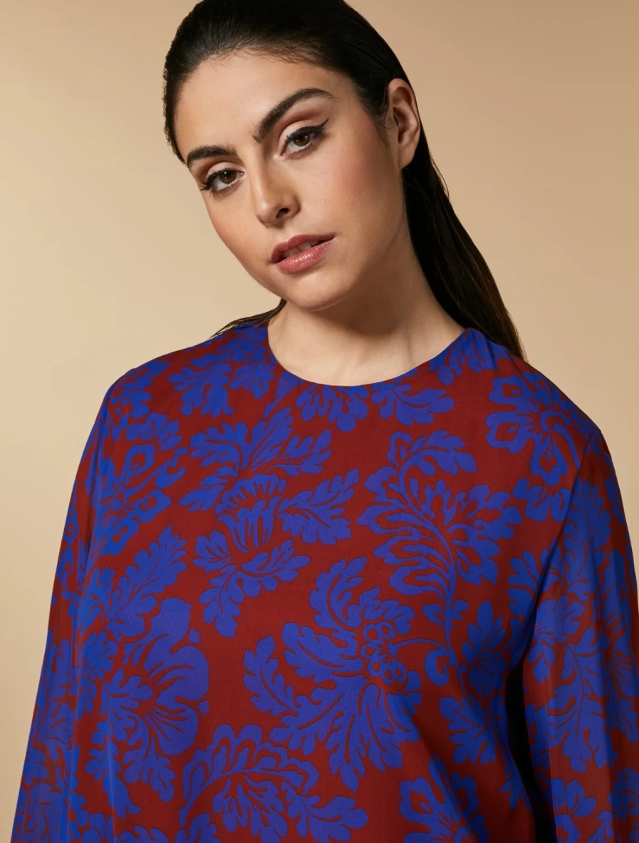 Marina Rinaldi Women's Rust Printed Georgette Tunic Top
