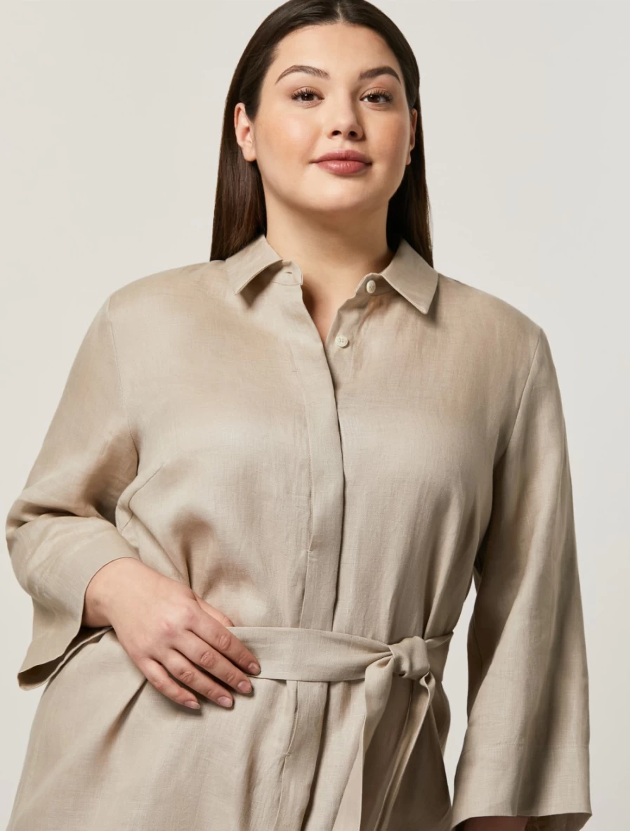 "Marina Rinaldi Women's Colonial Pure Linen Shirt – Breathable & Stylish"