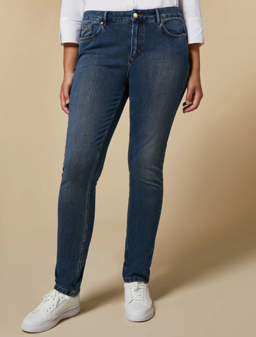 Marina Rinaldi Women's Ski Blue Wonder Fit Jersey Denim Jeans