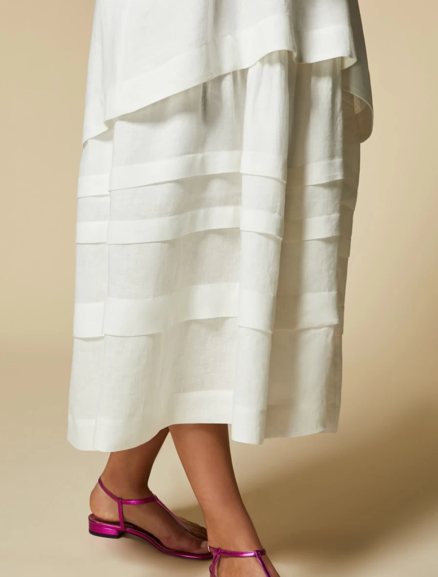 Marina Rinaldi Women's White Linen Dress - Elegant Summer Style