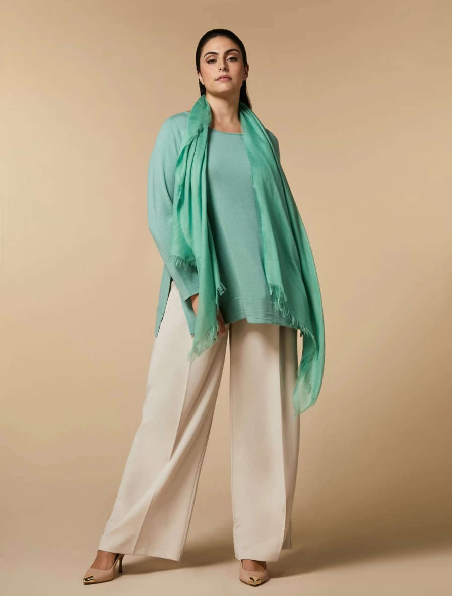 "Marina Rinaldi Women's Green Viscose Cashmere Stole Wrap Shawl"