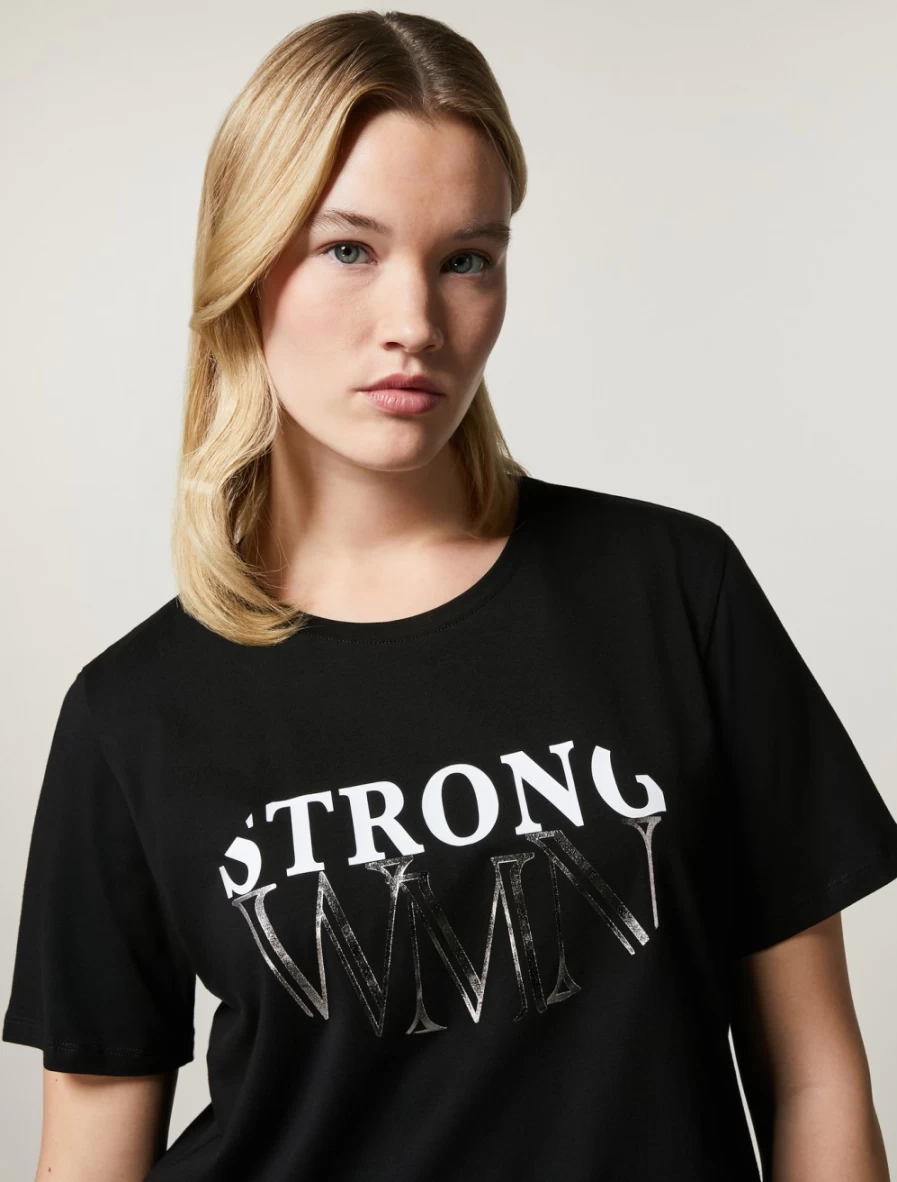 "Marina Rinaldi Women's White Cotton Jersey T-Shirt"