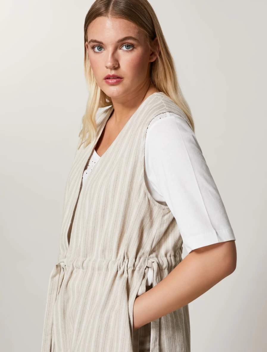 Marina Rinaldi Women's Colonial Linen & Cotton Gilet - Lightweight Summer Vest