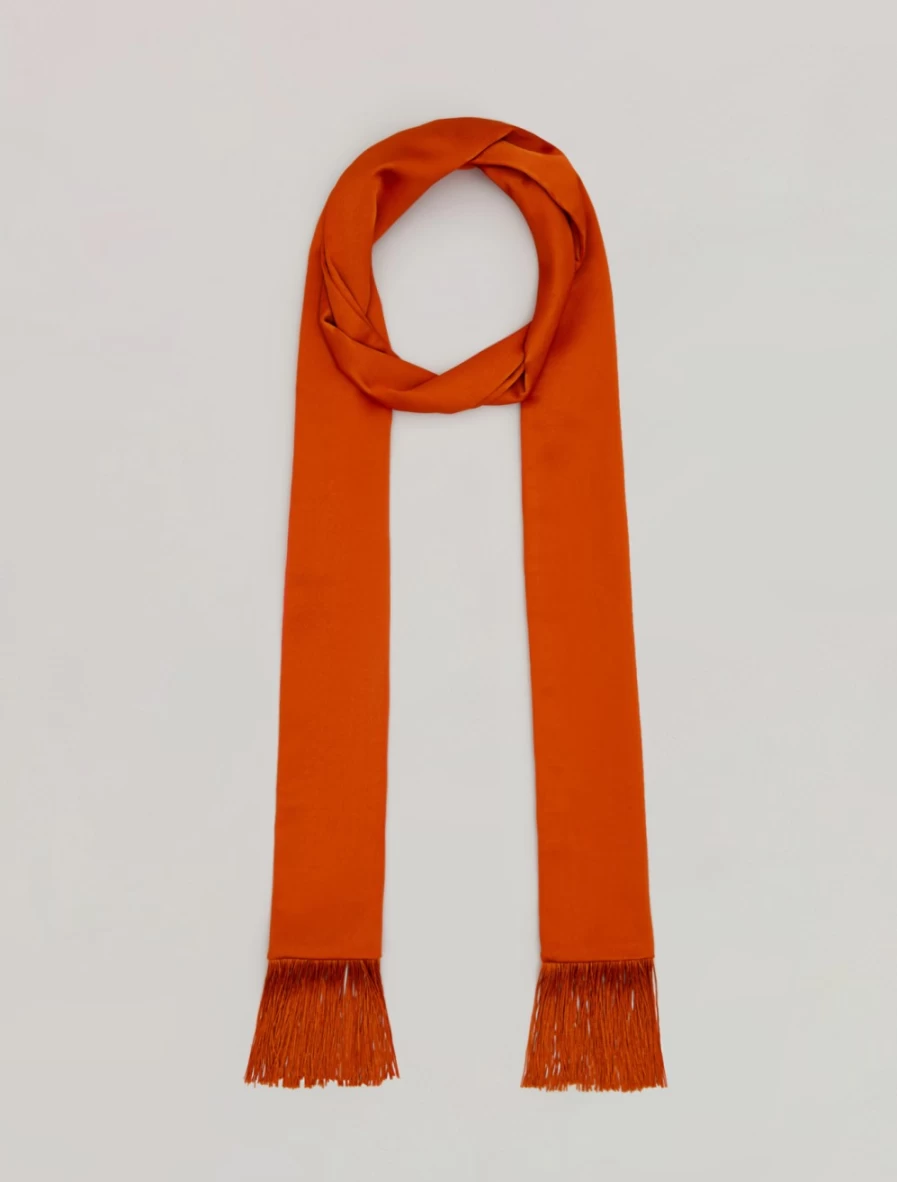 Marina Rinaldi Women's Orange Silk Satin Stole - Elegant Fashion Scarf