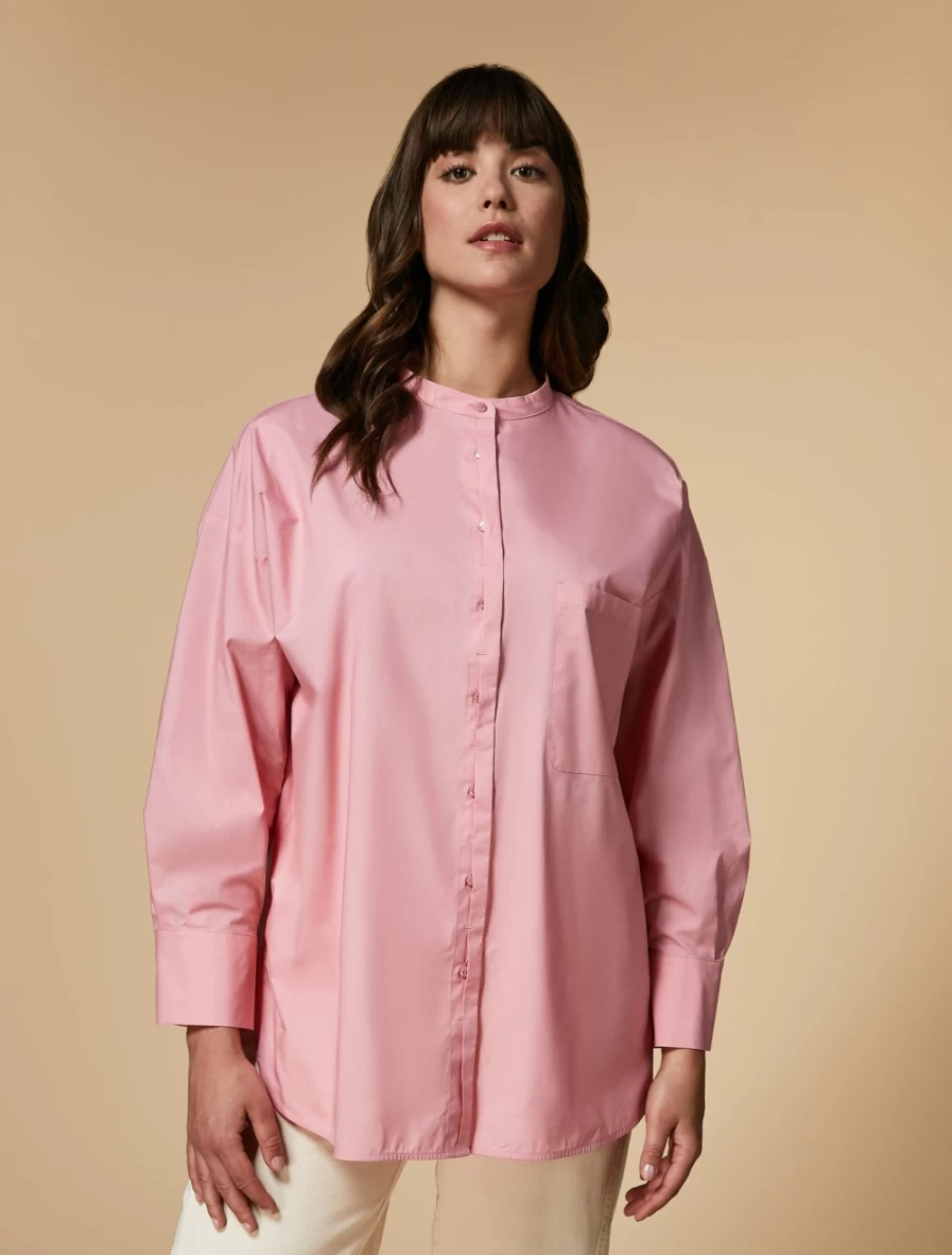 Marina Rinaldi Women's Pink Cotton Poplin Shirt