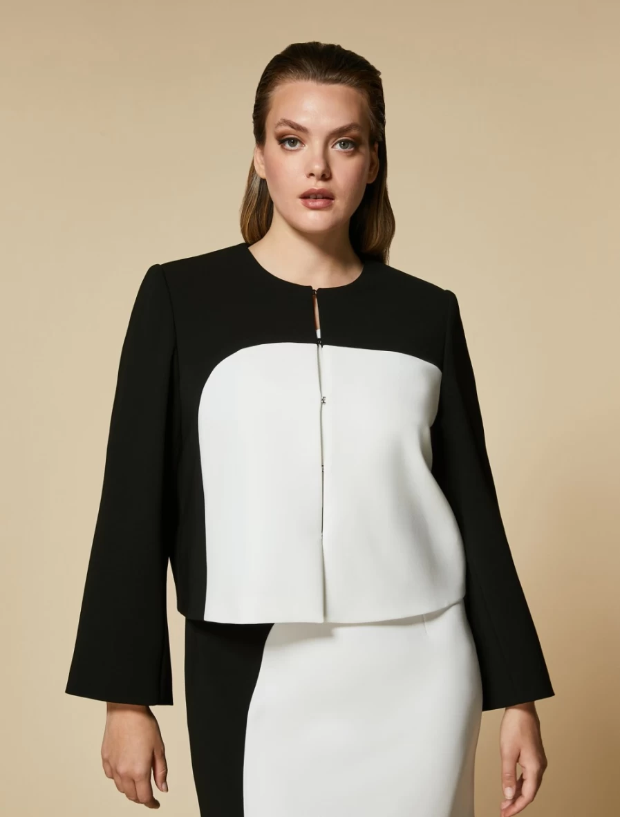 Marina Rinaldi Women's Black Two-Tone Triacetate Jacket