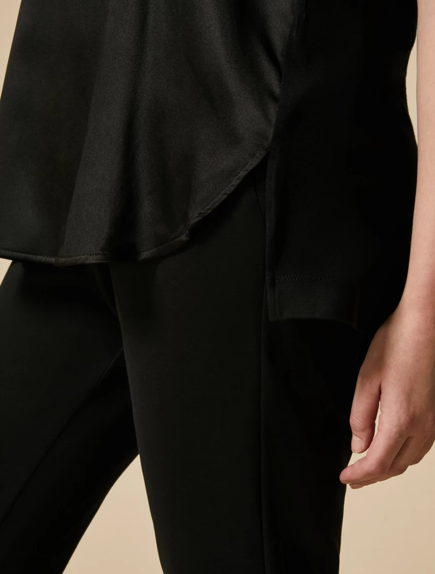 Marina Rinaldi Women's Black Silk & Jersey Blend T-Shirt
