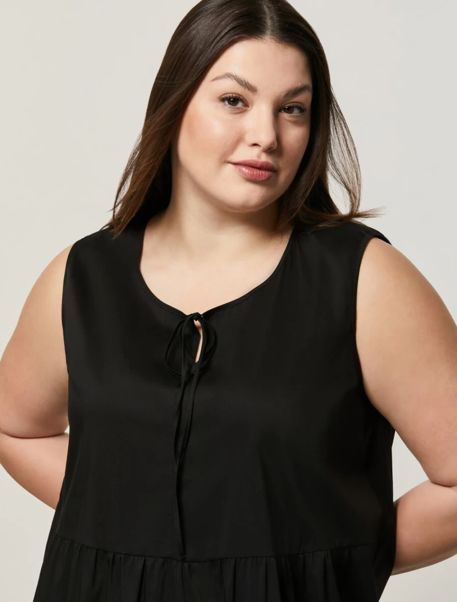 Marina Rinaldi Women's Black Stretch Cotton Nylon Dress