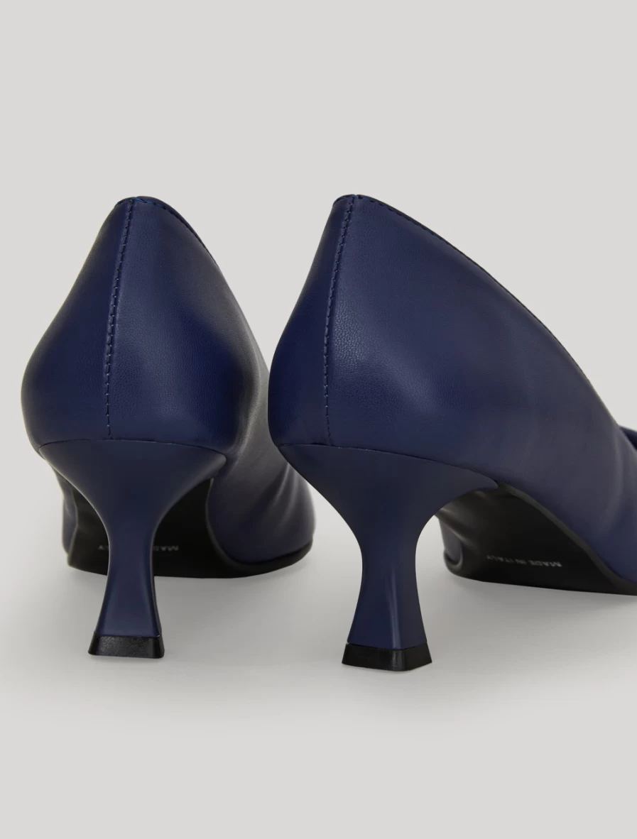 Marina Rinaldi Women's Dark Navy Nappa Leather Court Shoes