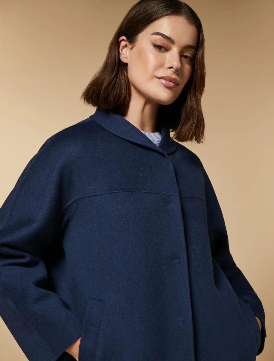 Marina Rinaldi Women's Ski Blue Double-Faced Wool Cashmere Blend Jacket