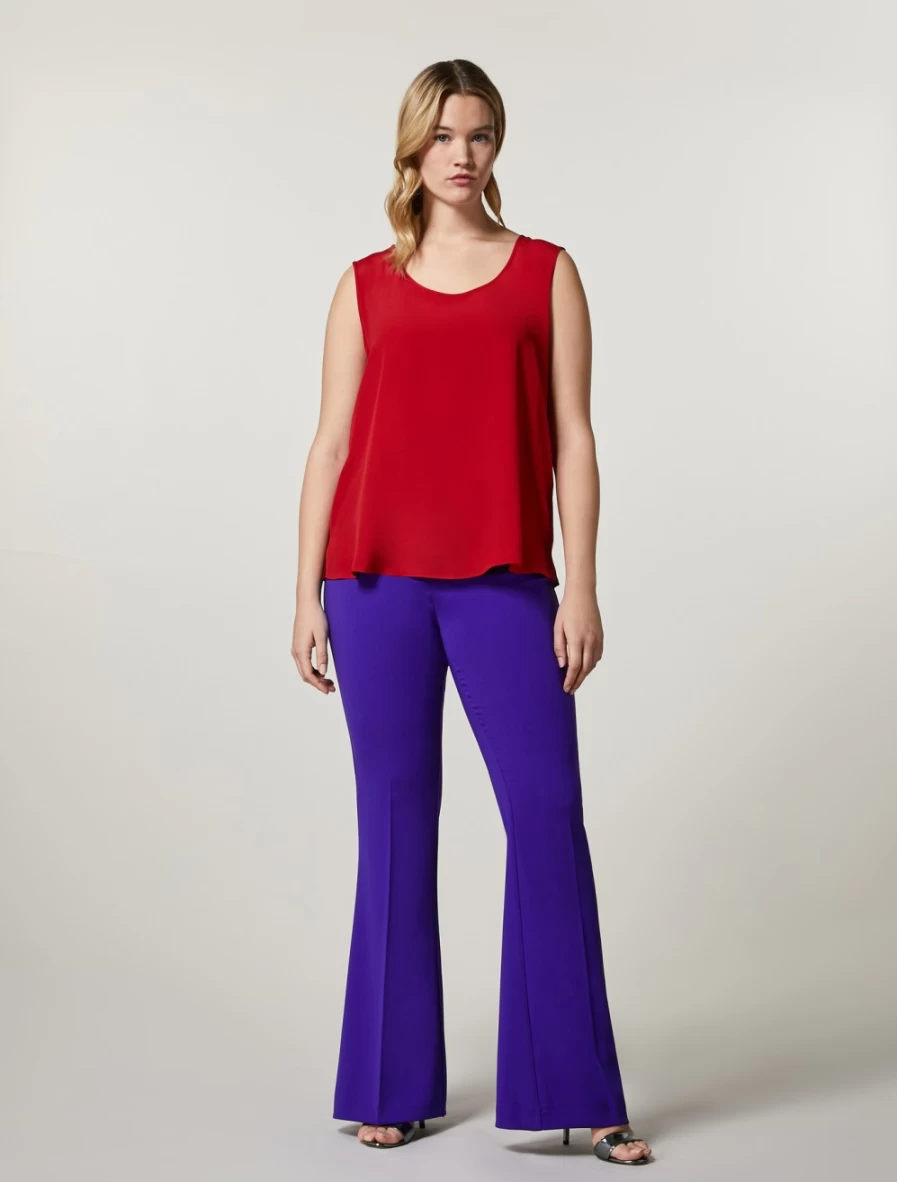 Marina Rinaldi Women's Purple Fluid Stretch Fabric Trousers | Comfort & Elegance