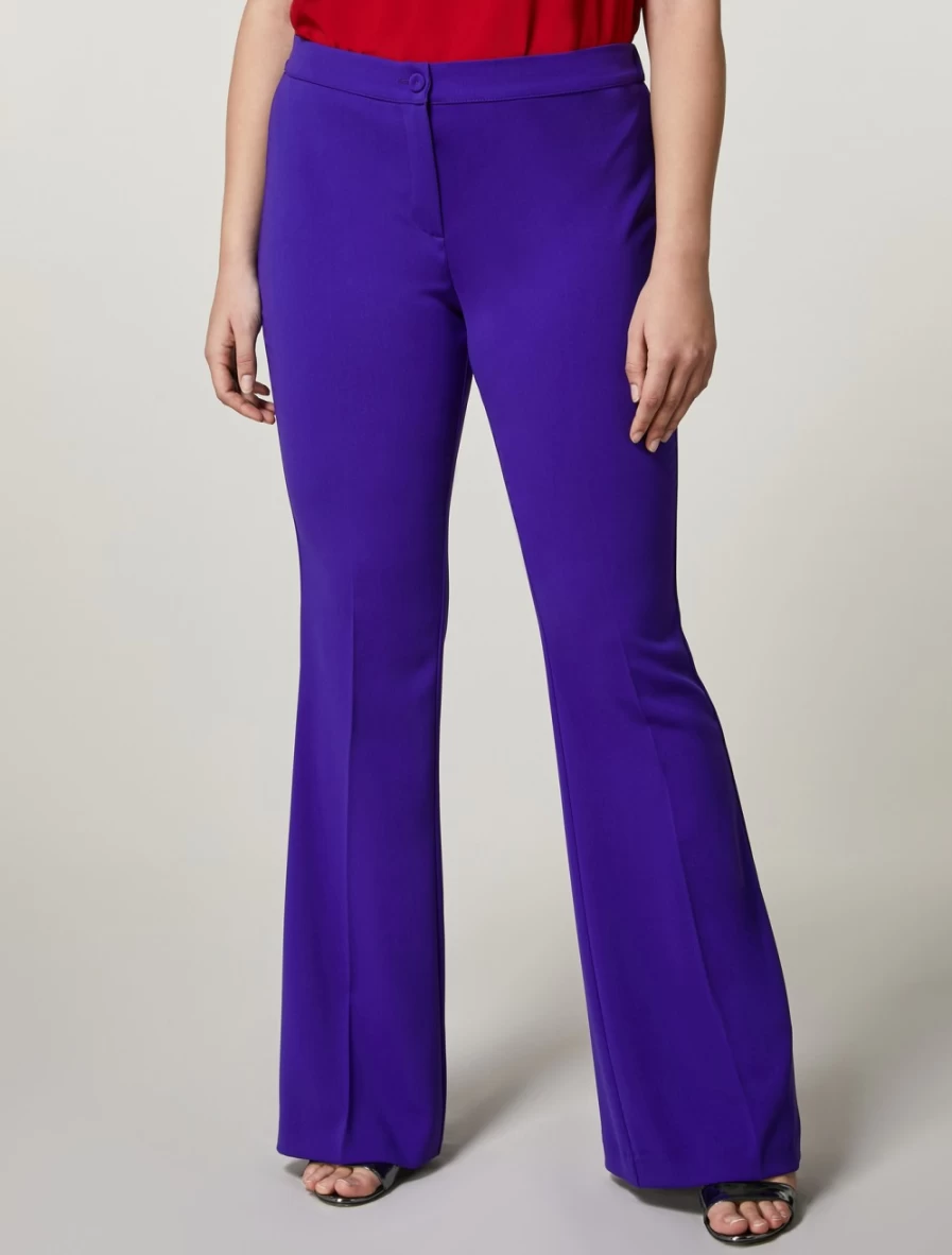 Marina Rinaldi Women's Purple Fluid Stretch Fabric Trousers | Comfort & Elegance