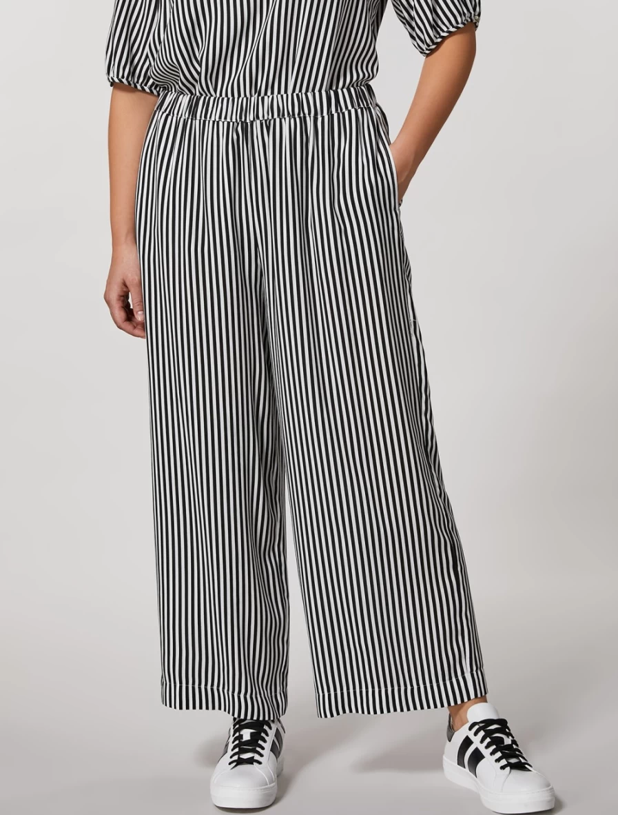 Marina Rinaldi Women's White Printed Cropped Trousers
