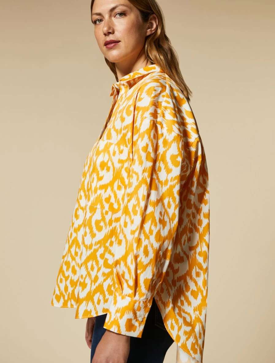 Marina Rinaldi Women's White Printed Poplin Shirt