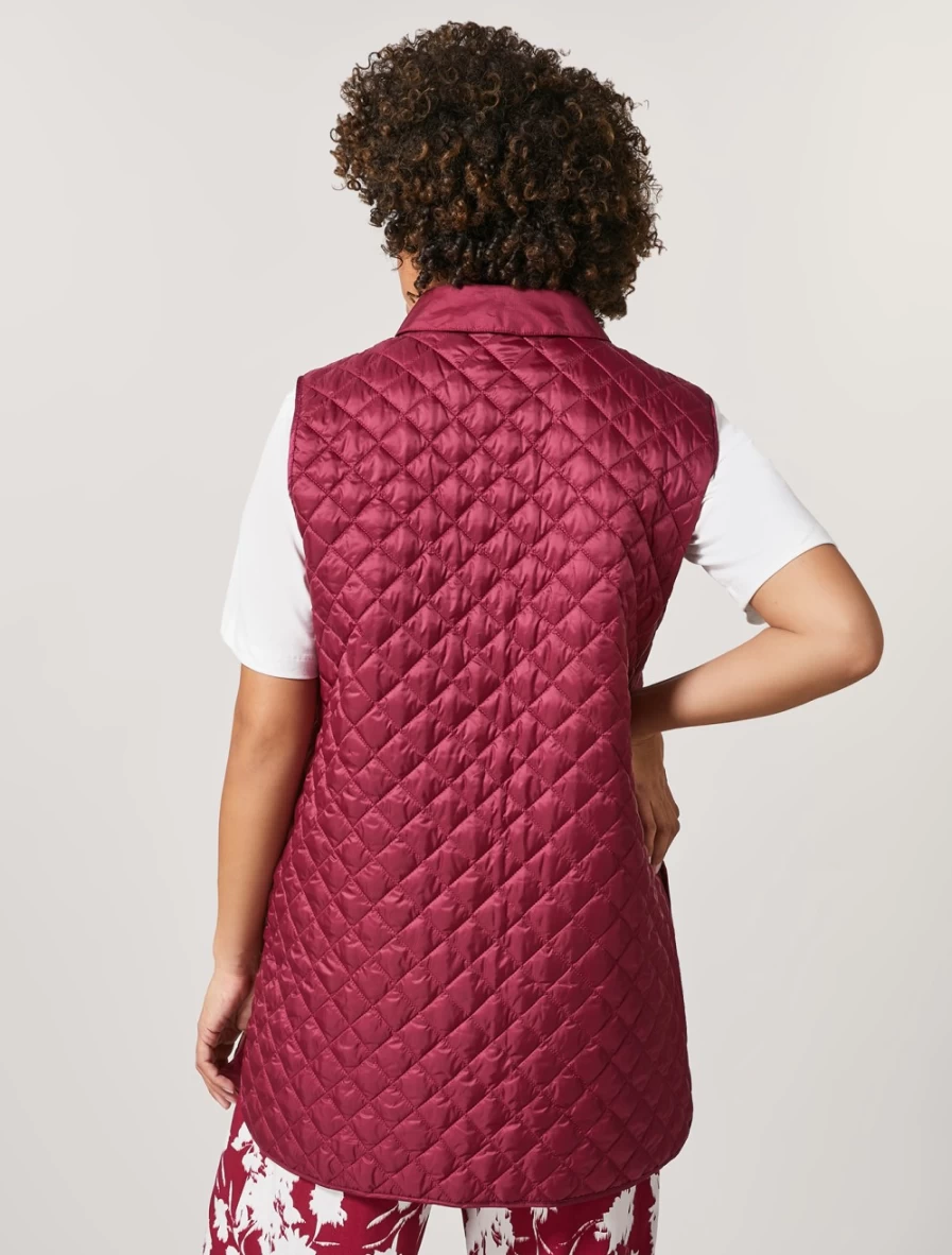 Marina Rinaldi Women's Bordeaux Quilted Gilet with Water-Repellent Finish