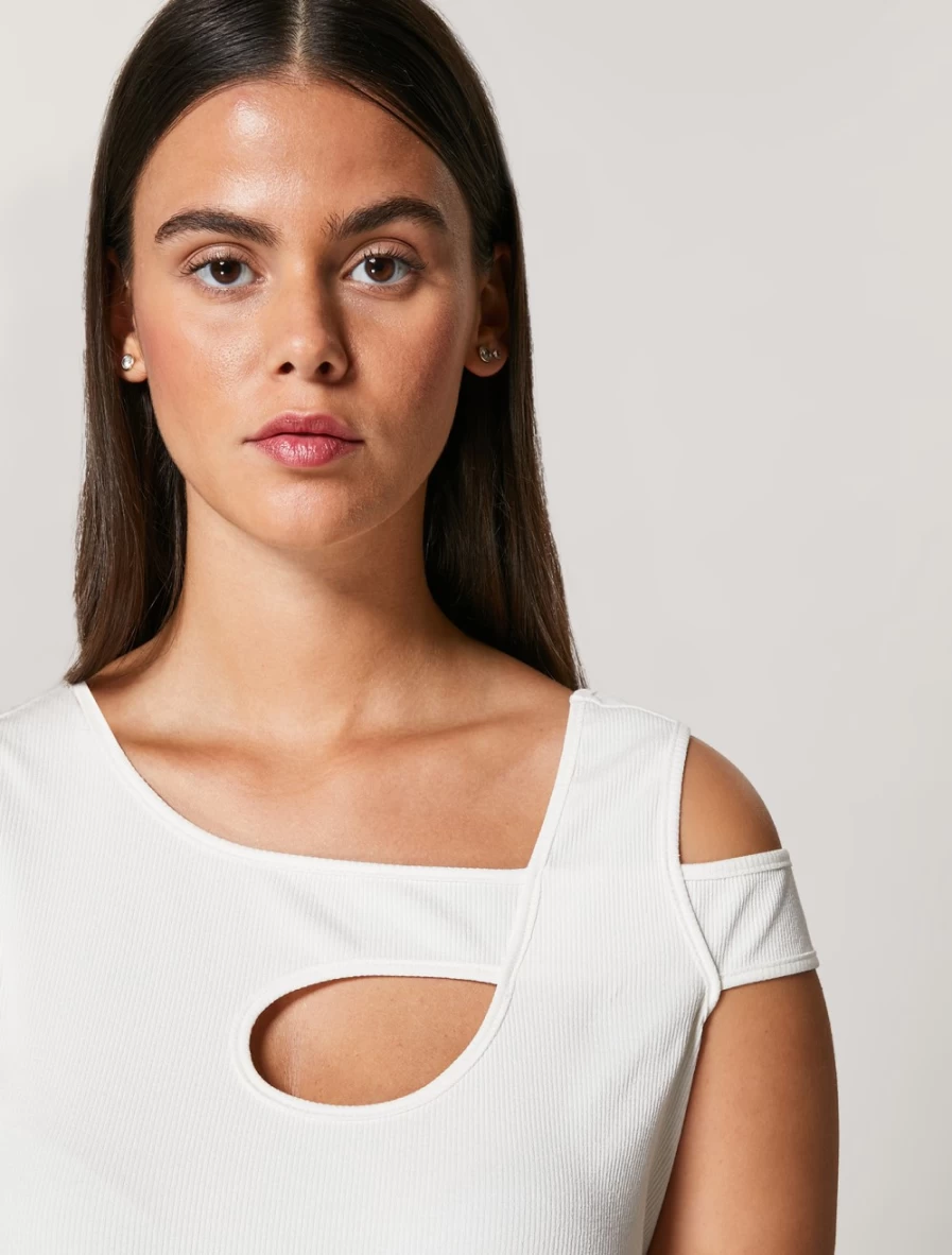 Marina Rinaldi Women's White Crepe Jersey Top - Soft Comfortable Blouse
