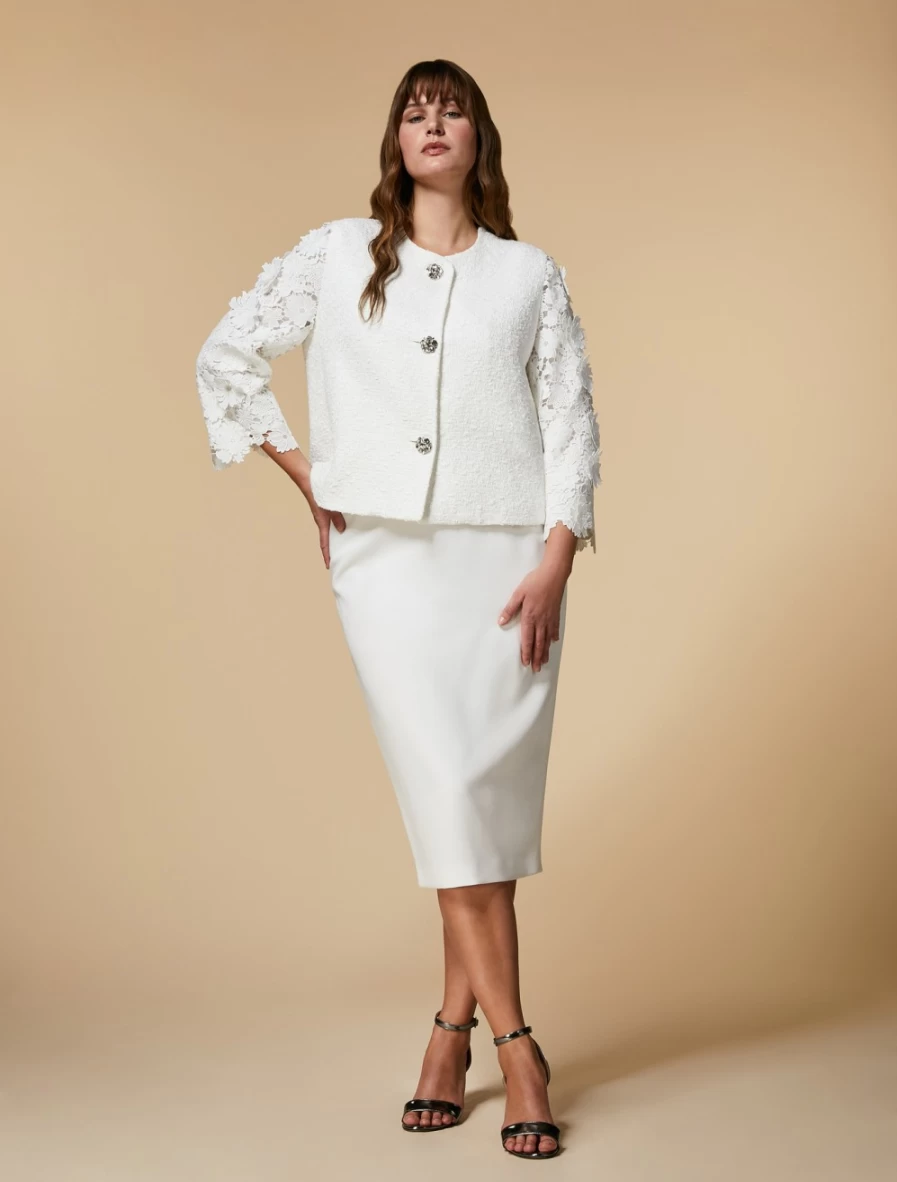 "Marina Rinaldi Women's White Triacetate Skirt – Comfortable & Stylish"