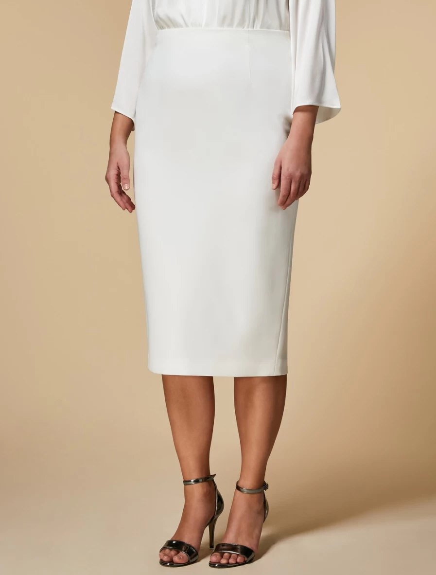 "Marina Rinaldi Women's White Triacetate Skirt – Comfortable & Stylish"