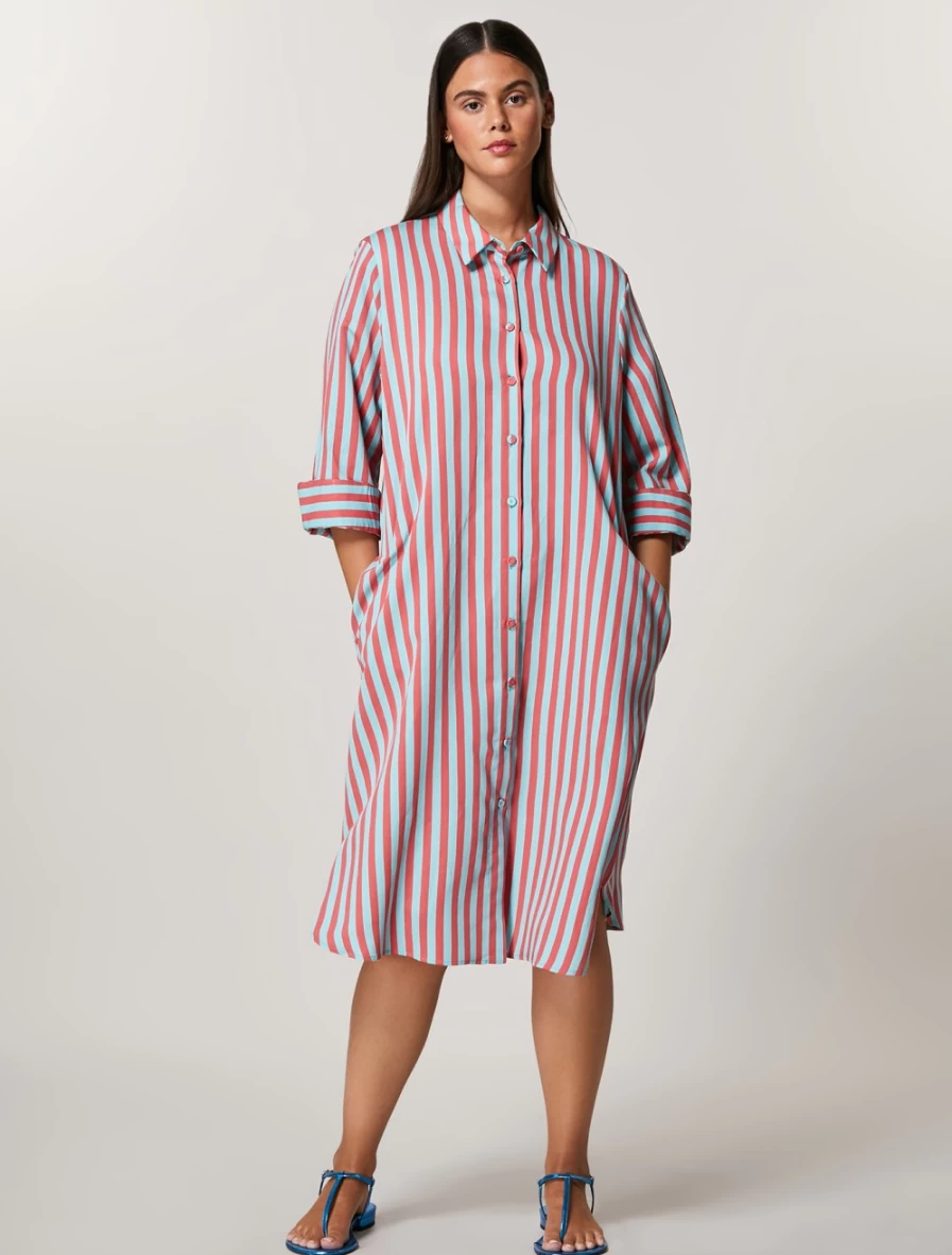 Marina Rinaldi Women's Green Viscose Shirt Dress - Elegant Casual Wear