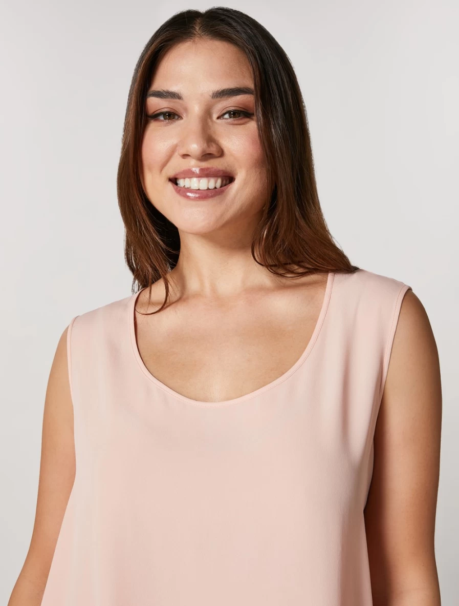 Marina Rinaldi Women's Orange Silk-Blend Top | Elegant Blouse for Women