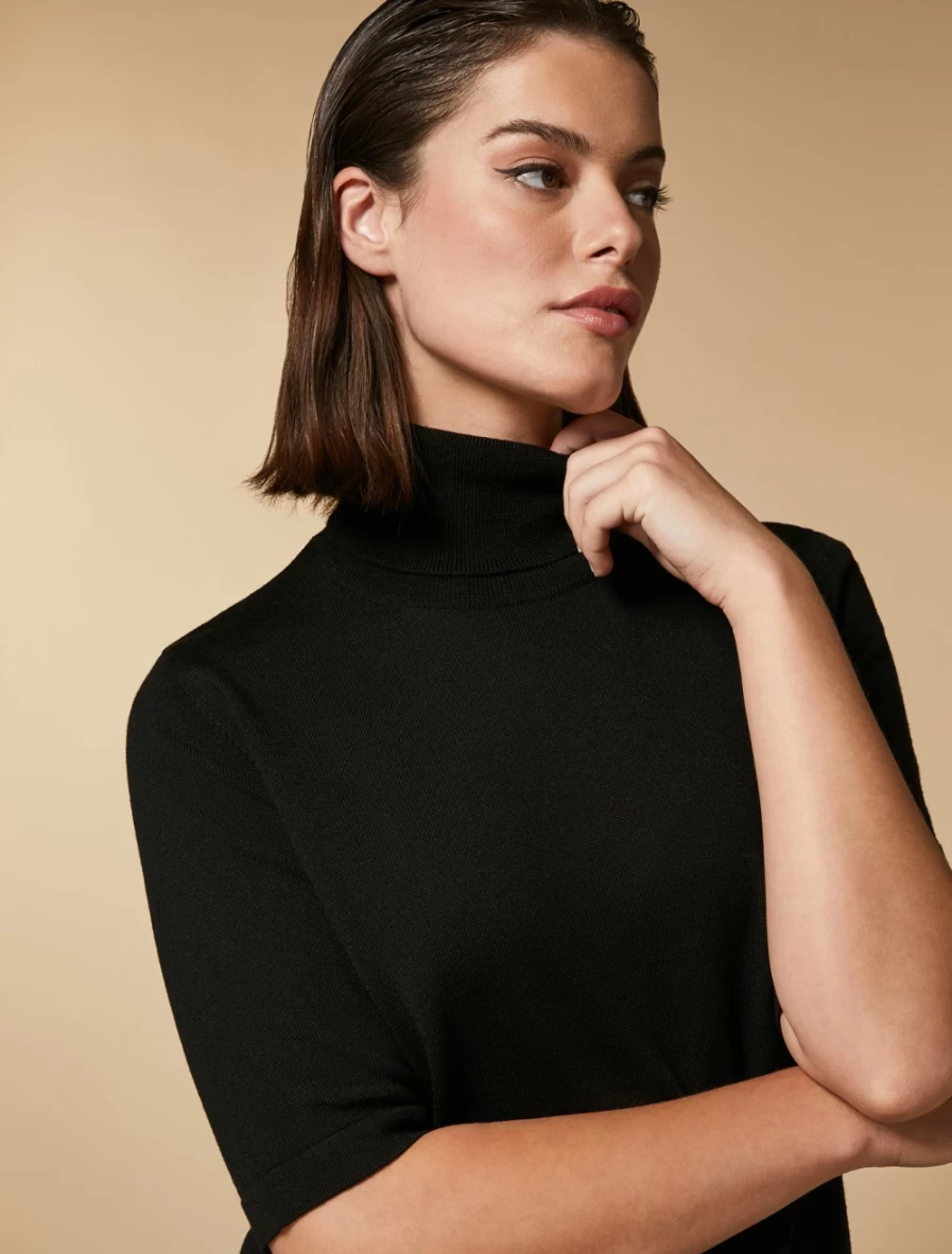 Marina Rinaldi Women's Black Wool Sweater - Premium Knitwear for Winter Warmth