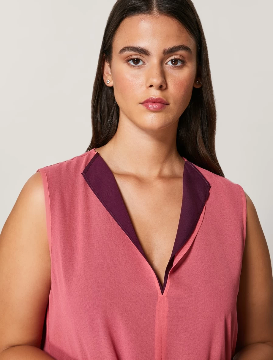 "Marina Rinaldi Women's Pink Georgette Dress – Elegant Flowy Style"
