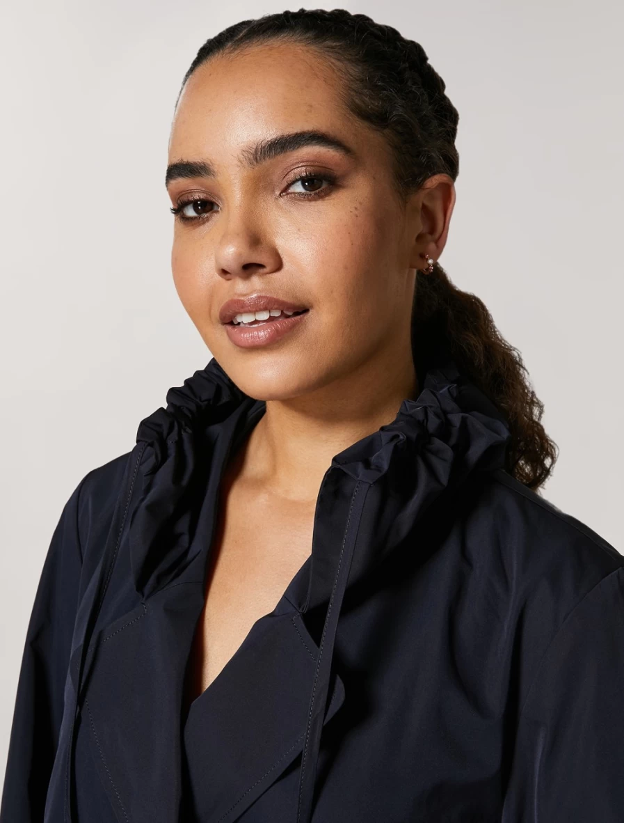 Marina Rinaldi Women's Dark Navy Water-Repellent Memory Raincoat for Stylish Weather Protection