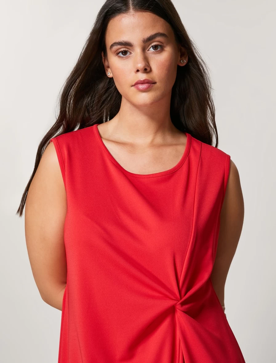 Marina Rinaldi Women's Red Interlock Jersey Dress - Comfortable & Stylish Fit