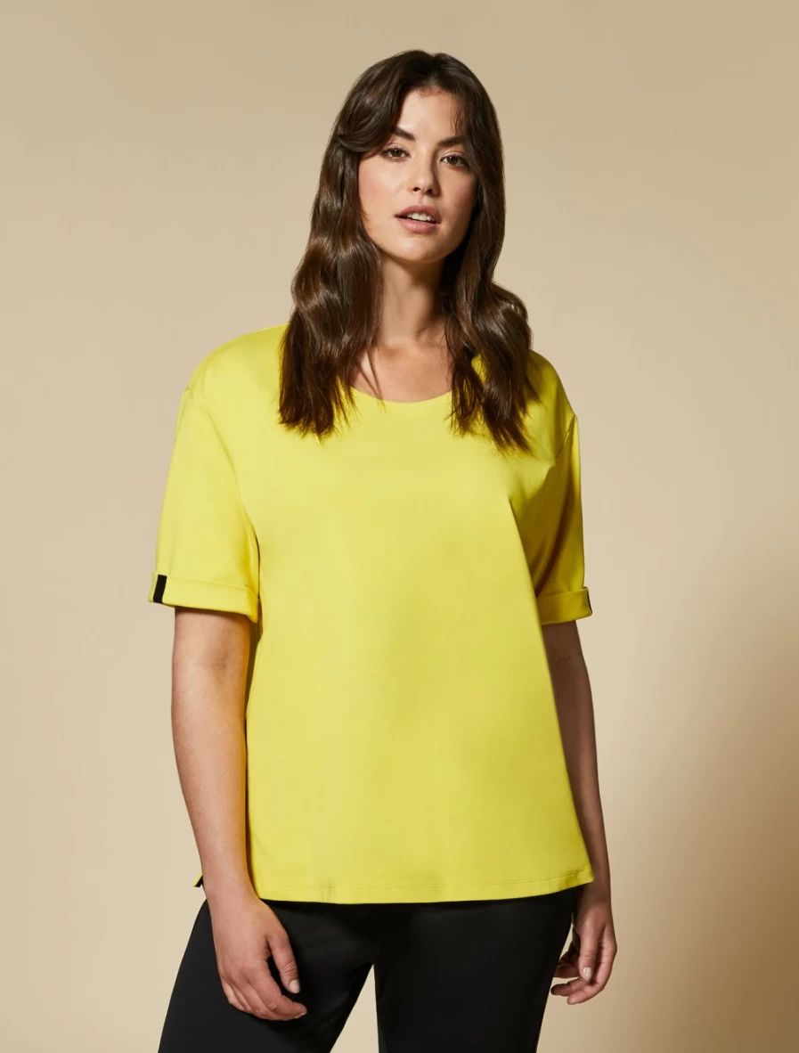 "Marina Rinaldi Women's Yellow Cotton Jersey T-Shirt"