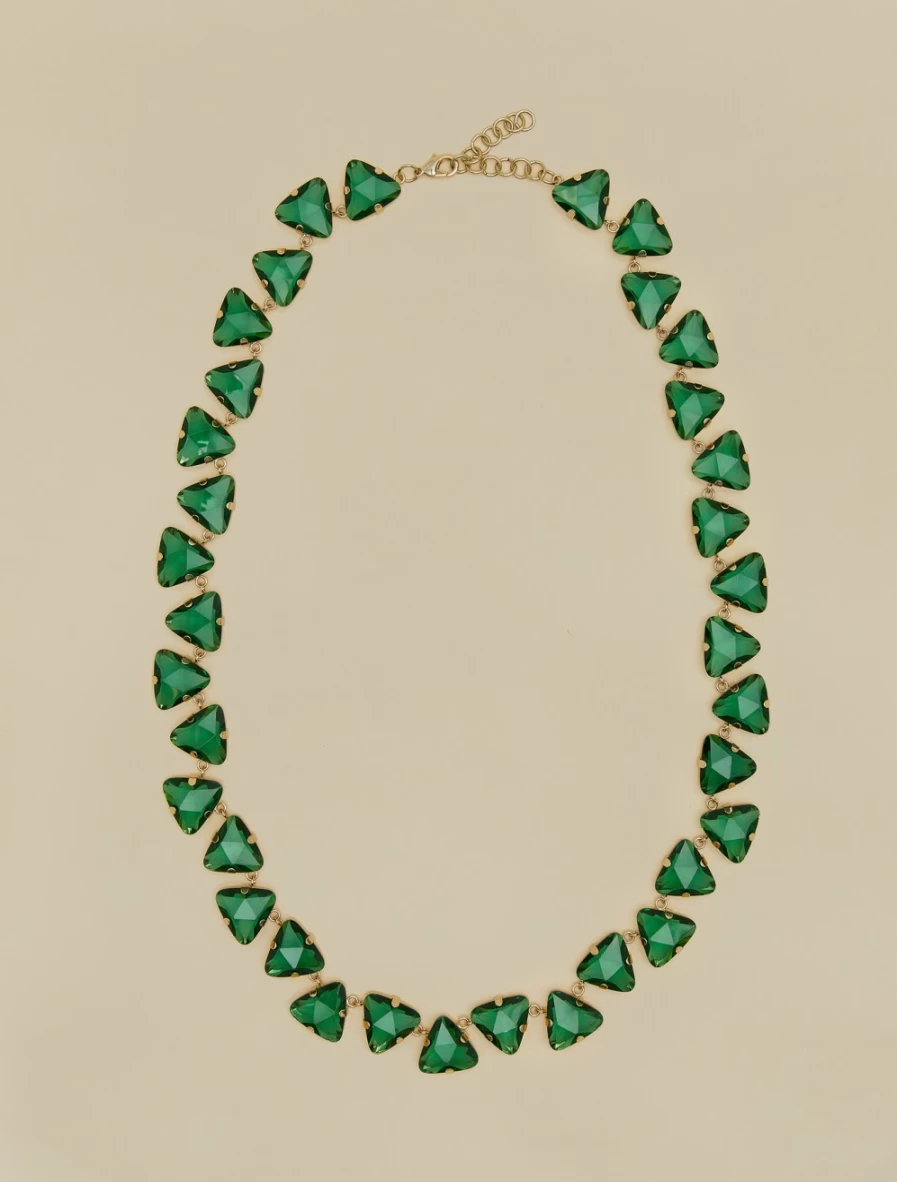 Marina Rinaldi Green Cat Pendant Necklace for Women - Elegant Chaton Necklace