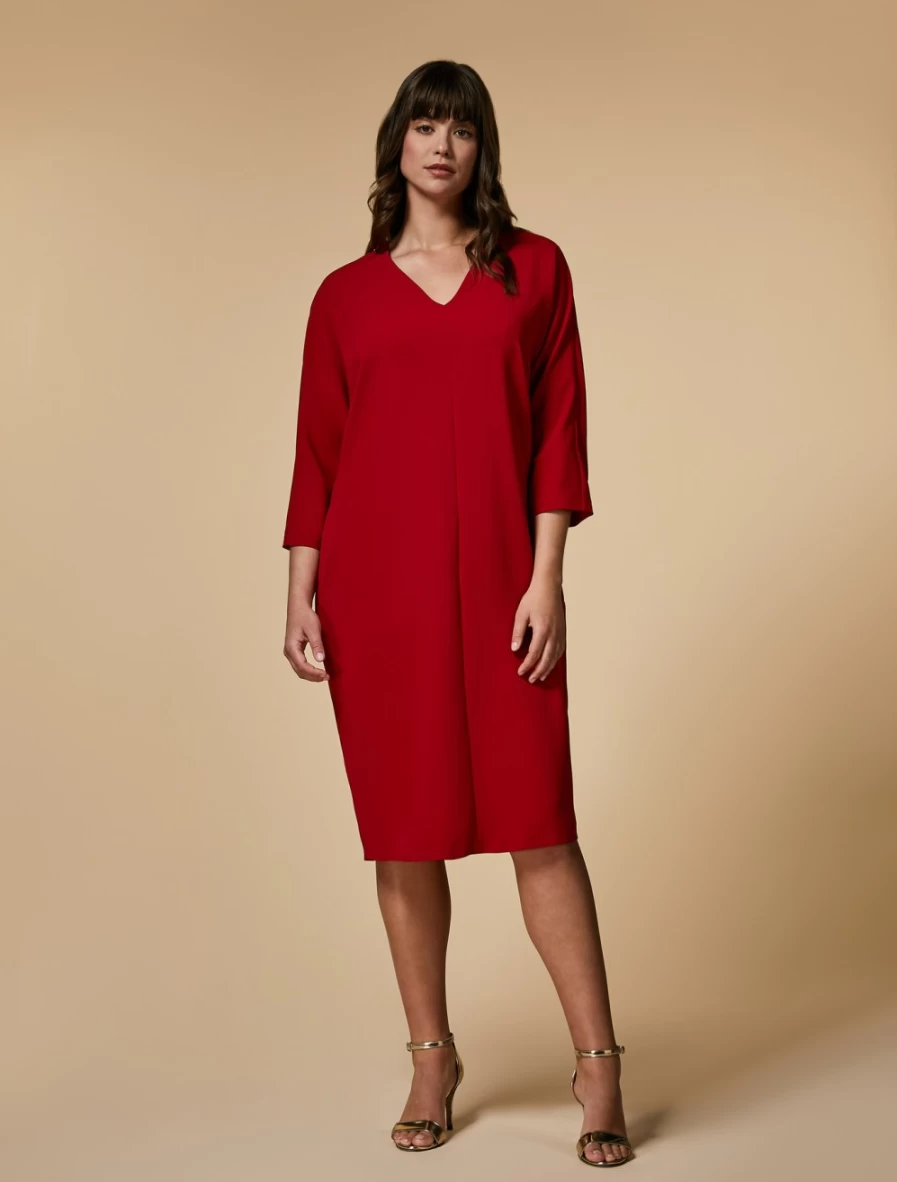 Marina Rinaldi Women's Red Triacetate Dress - Elegant & Comfortable Formal Wear